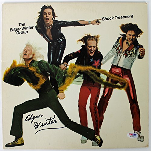 Edgar Winter Authentic Signed Shock Treatment Album Cover PSA/DNA #AB43093
