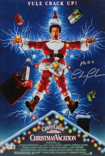 Chevy Chase Christmas Vacation "Moo" Signed 12x18 Photo BAS Witnessed #WR45559