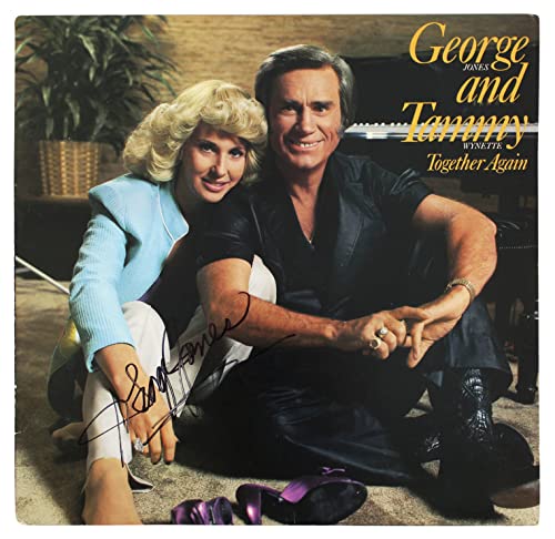 George Jones Authentic Signed Together Again Album Cover BAS #BG83076