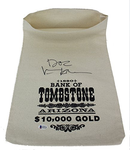 Val Kilmer "Doc" Signed 1880 Bank Of Tombstone Canvas Prop Money Bag BAS Witness