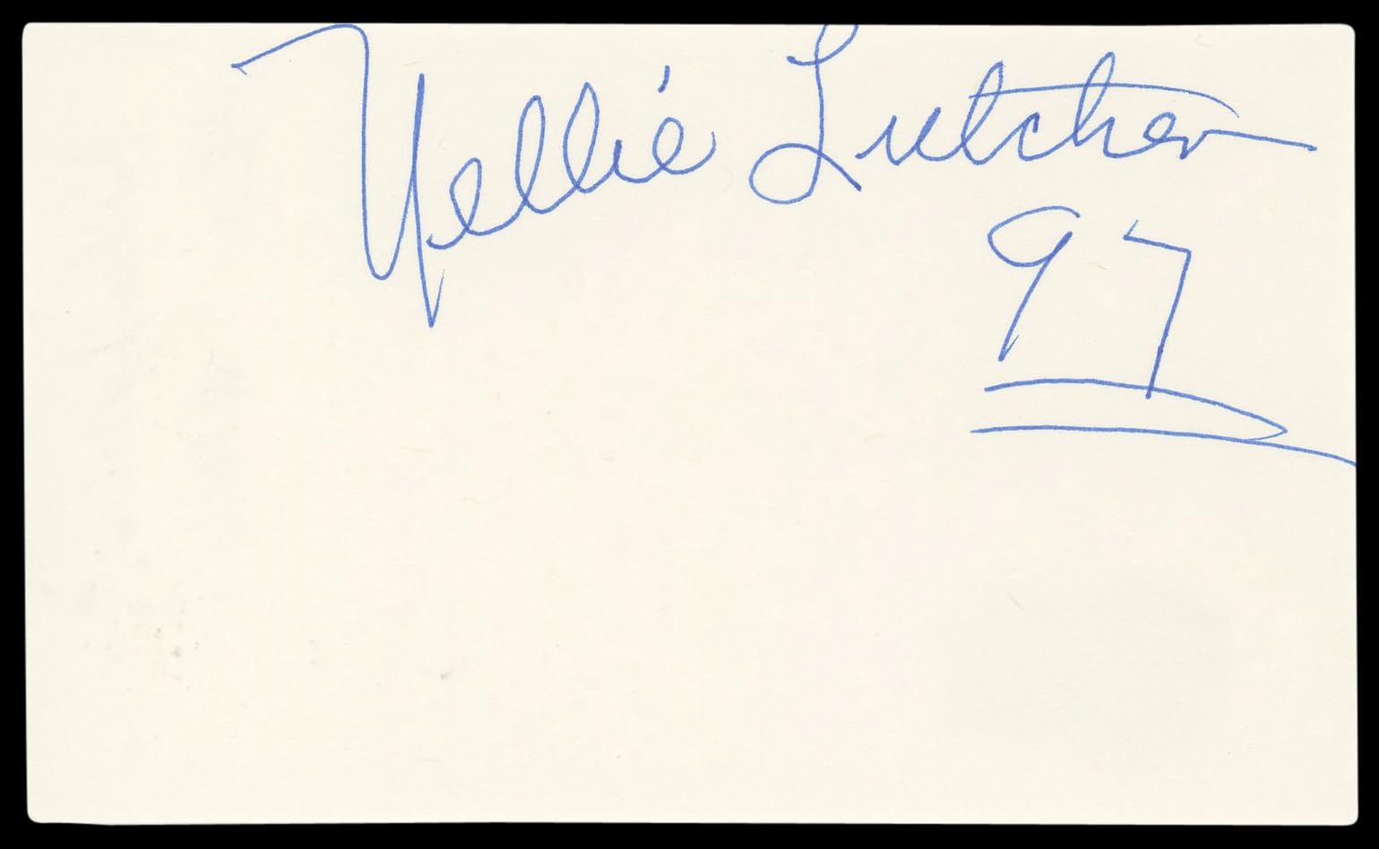 Nellie Lutcher Musician Authentic Signed 3x5 Index Card Autographed BAS #BL98903