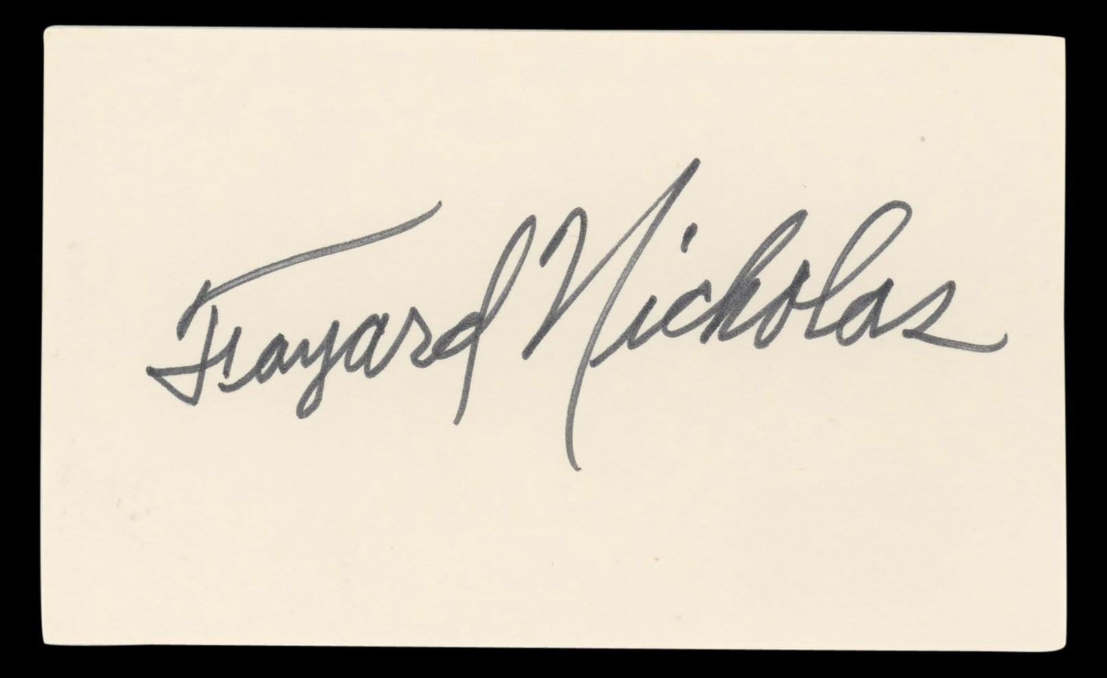 Fayard Nicholas The Pirate Authentic Signed 3x5 Index Card BAS #BL98800