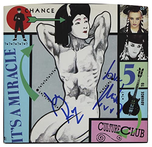 Mikey Craig & Roy Hay Culture Club Signed It's a Miracle 45 RPM Album Cover BAS