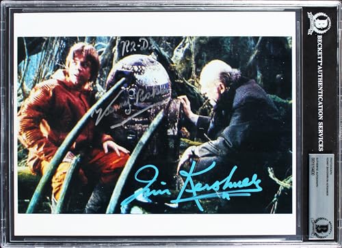 Kenny Baker & Irvin Kershner Star Wars Authentic Signed 8x10 Photo BAS Slabbed