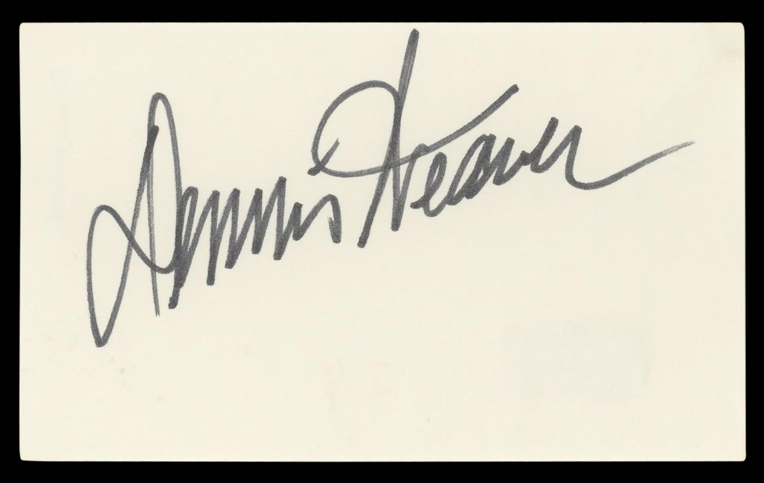 Dennis Weaver Gunsmoke Authentic Signed 3x5 Index Card Autographed BAS #BL96838