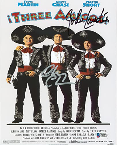 Chevy Chase & John Landis Three Amigos! Authentic Signed 8x10 Photo BAS #Z99572