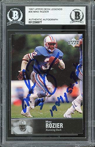 Oilers Mike Rozier Authentic Signed 1997 Upper Deck Legends #36 Card BAS Slabbed