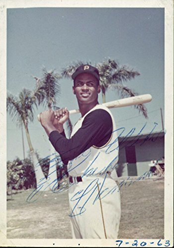 Pirates Roberto Clemente Best Wishes Authentic Signed 3.5x5 Photo PSA #AE00032