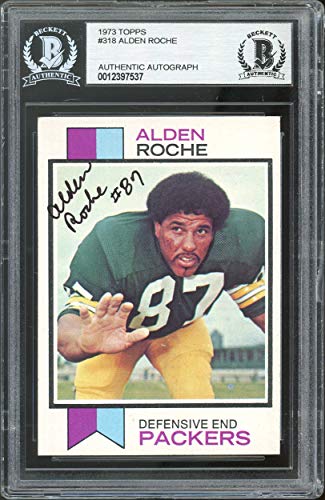 Packers Alden Roche Authentic Signed 1973 Topps #318 Card BAS Slabbed