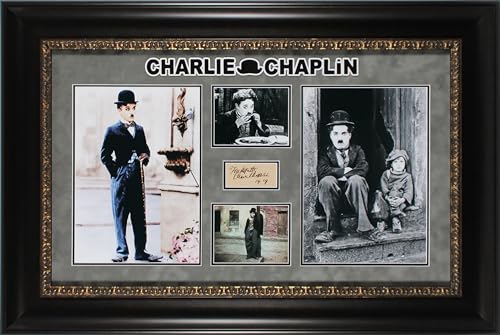 Charlie Chaplin Faithfully 19-29 Signed & Framed 2x4 Cut Signature BAS #AC33536