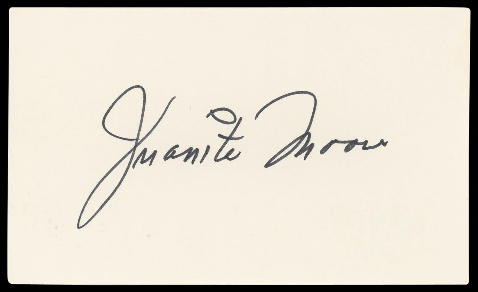 Juanita Moore Imitation of Life Authentic Signed 3x5 Index Card BAS #BL98576