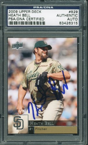 Padres Heath Bell Signed Card 2009 Upper Deck #829 PSA/DNA Slabbed #83426315