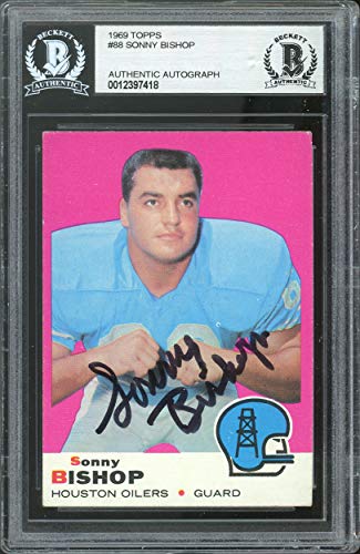 Oilers Sonny Bishop Authentic Signed 1969 Topps #88 Card BAS Slabbed