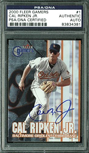Orioles Cal Ripken Jr. Authentic Signed Card 2000 Fleer Gamers #1 PSA Slabbed