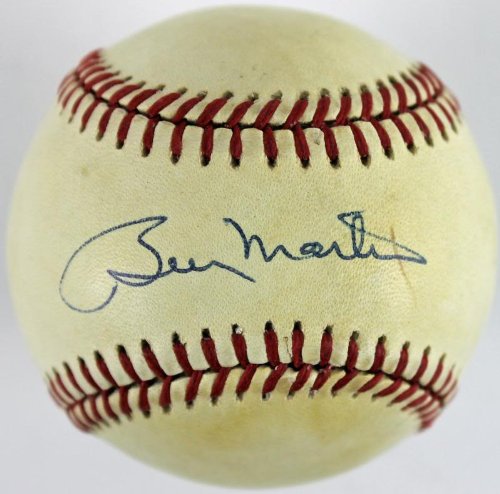 Yankees Billy Martin & Whitey Ford Signed Authentic OML Baseball PSA/DNA #Q02373