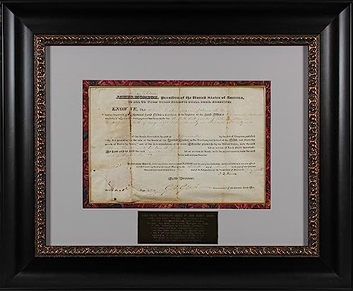 John Quincy Adams Authentic Signed & Framed 9x13 Land Grant BAS #AC33453