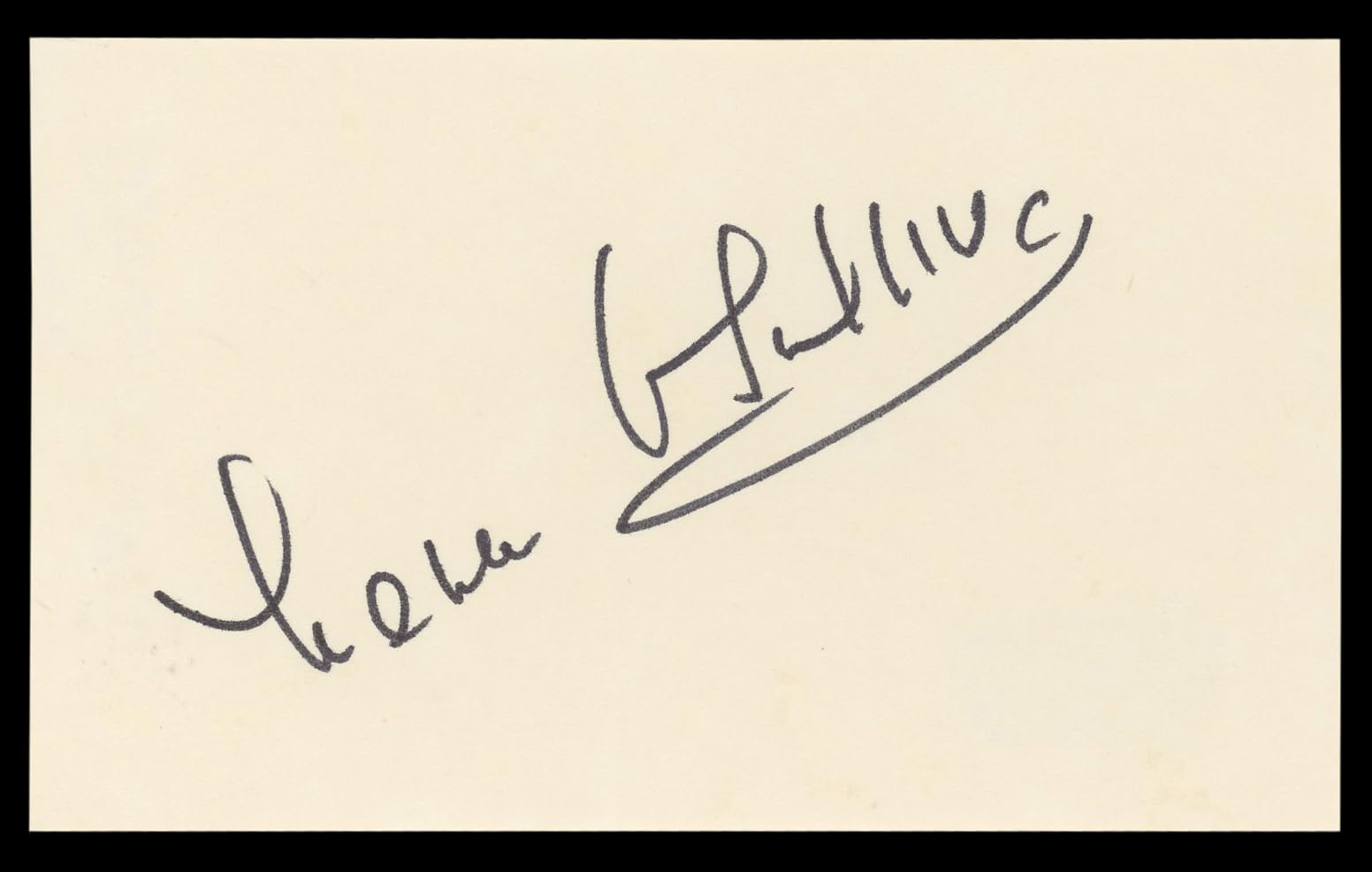 Maureen O'Sullivan The Thin Man Authentic Signed 3x5 Index Card BAS #BL98824