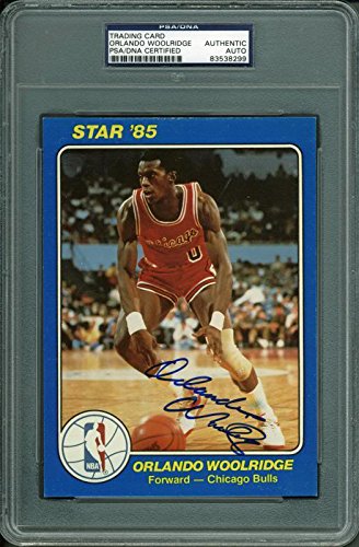 Bulls Orlando Woolridge Authentic Signed Card 5X7 Star '85 Blue PSA/DNA Slabbed