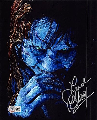 Linda Blair The Exorcist Authentic Signed 8x10 Vertical Blue Face Photo BAS