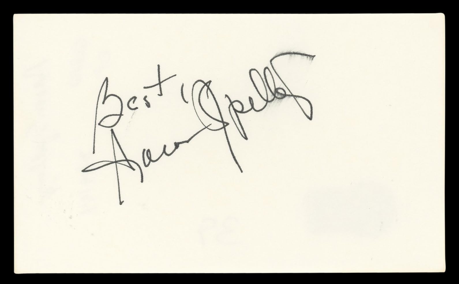 Aaron Spelling Charlie's Angels "Best" Signed 3x5 Index Card BAS #BL96867