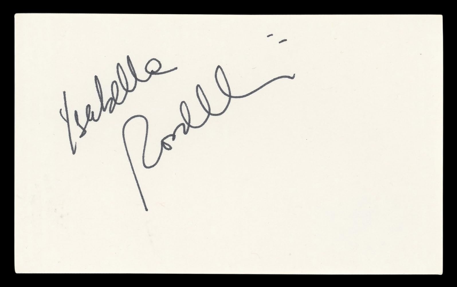 Isabella Rossellini Blue Velvet Authentic Signed 3x5 Index Card BAS #BL98780