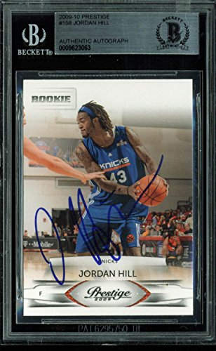 Knicks Jordan Hill Authentic Signed Card 2009 Prestige RC #158 BAS Slabbed