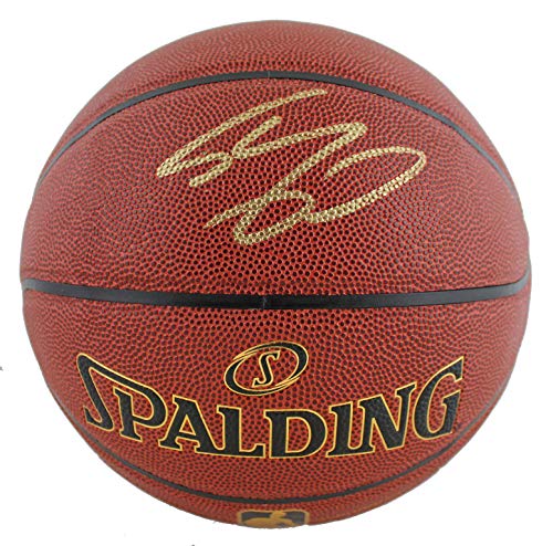 Lakers Shaquille O'Neal Signed Brown Spalding Basketball w/ Gold Signature BAS
