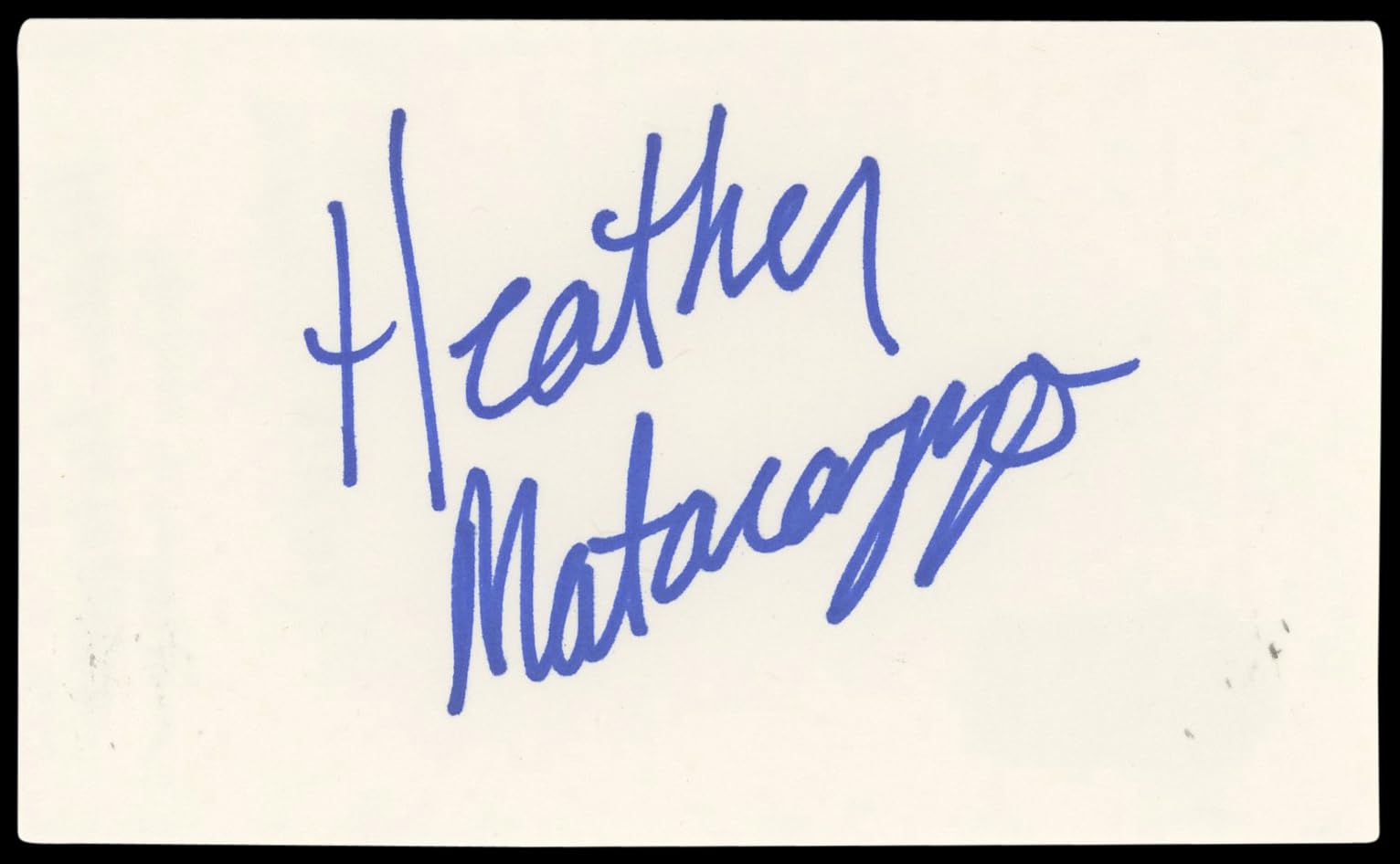 Heather Matarazzo Welcome to the Dollhouse Signed 3x5 Index Card BAS #BN89132