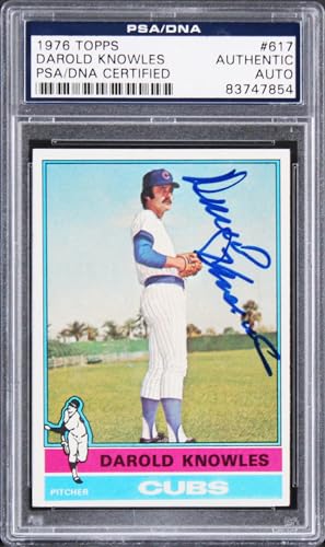 Cubs Darold Knowles Authentic Signed Card 1976 Topps #617 PSA Slabbed #83747854
