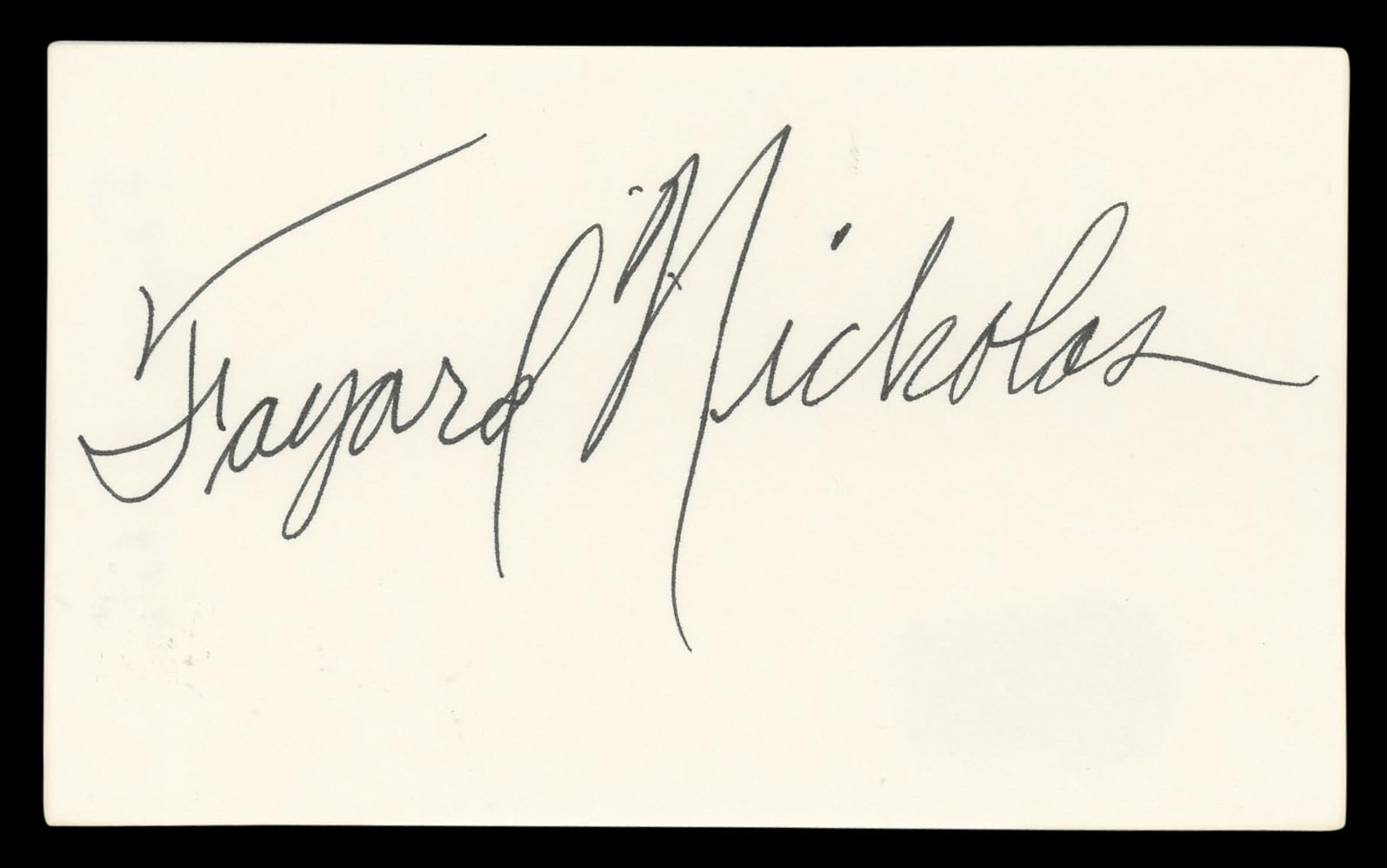 Fayard Nicholas The Pirate Authentic Signed 3x5 Index Card BAS #BL98808
