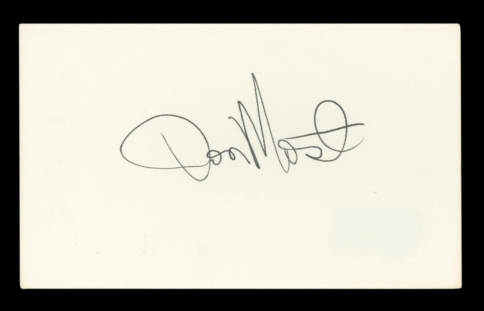 Don Most Happy Days Authentic Signed 3x5 Index Card Autographed BAS #BL96398