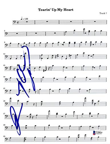 Joey Fatone & Lance Bass N'Sync Signed Terain' Up Music Sheet Photo BAS #G45825
