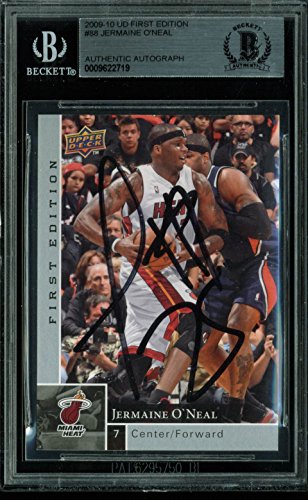 Heat Jermaine O'Neal Authentic Signed Card 2009 UD First Edition BAS Slabbed