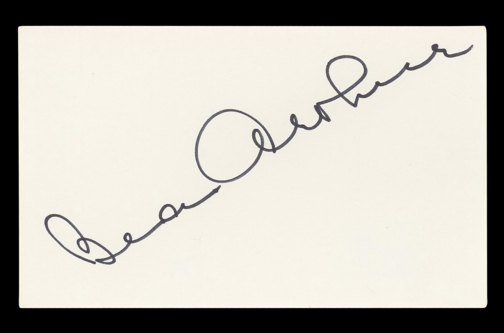 Bea Arthur The Golden Girls Authentic Signed 3x5 Index Card BAS #BL96516