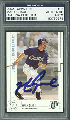 D-Backs Mark Grace Authentic Signed Card 2002 Topps Ten #95 PSA/DNA Slabbed