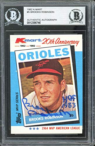Orioles Brooks Robinson "HOF 1983" Authentic Signed 1982 K-Mart #5 Card BAS Slab