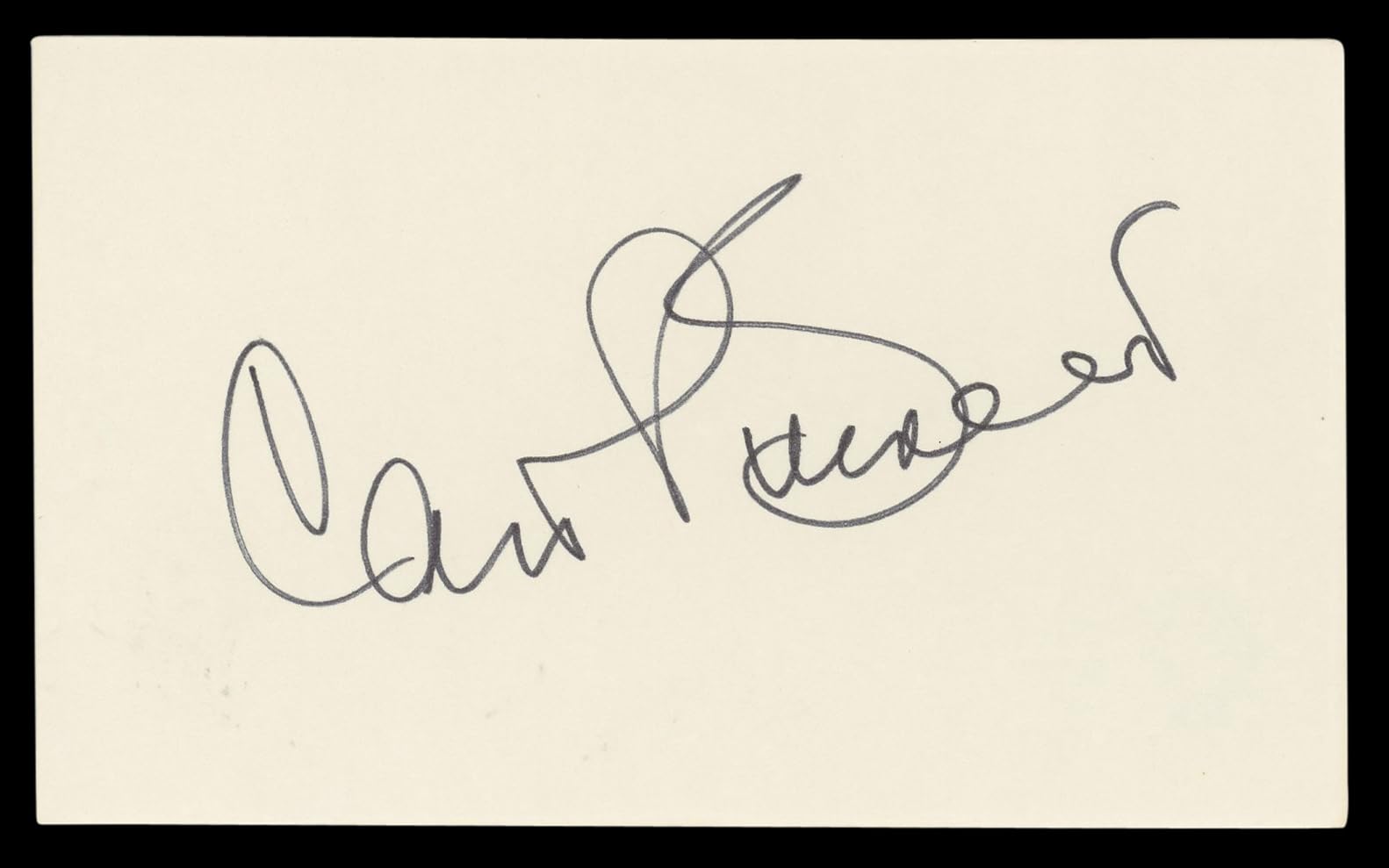 Carol Burnett Authentic Signed 3x5 Index Card Autographed BAS #BL98492