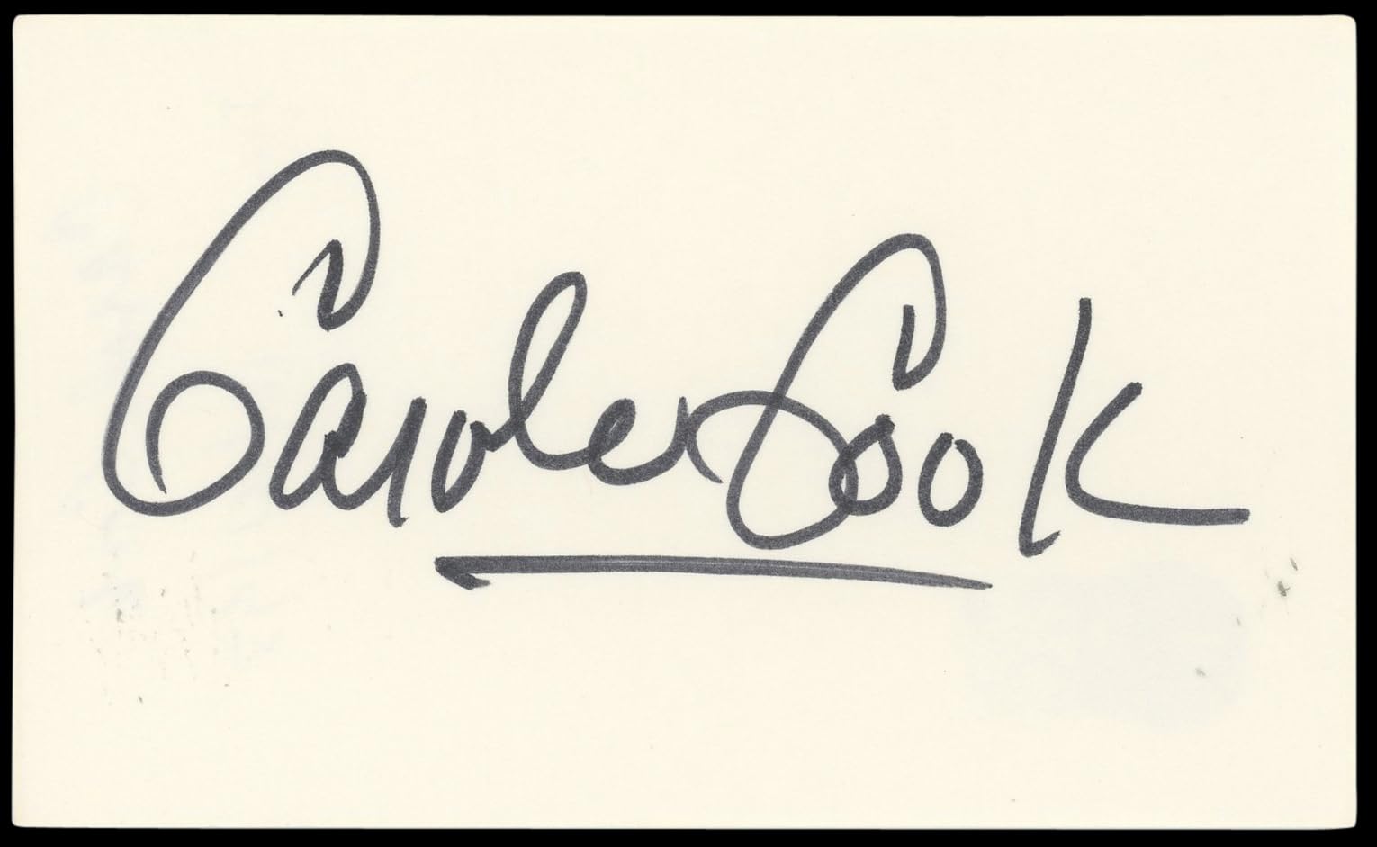 Carole Cook American Gigolo Authentic Signed 3x5 Index Card BAS #BN89217
