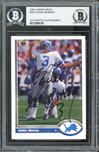 Lions Eddie Murray Authentic Signed 1991 Upper Deck #321 Card BAS Slabbed