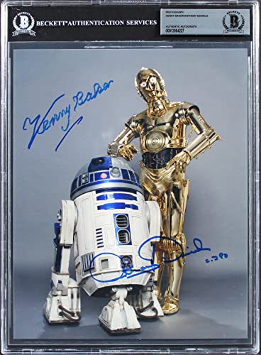 Kenny Baker & Anthony Daniels Star Wars Authentic Signed 8x10 Photo BAS Slabbed