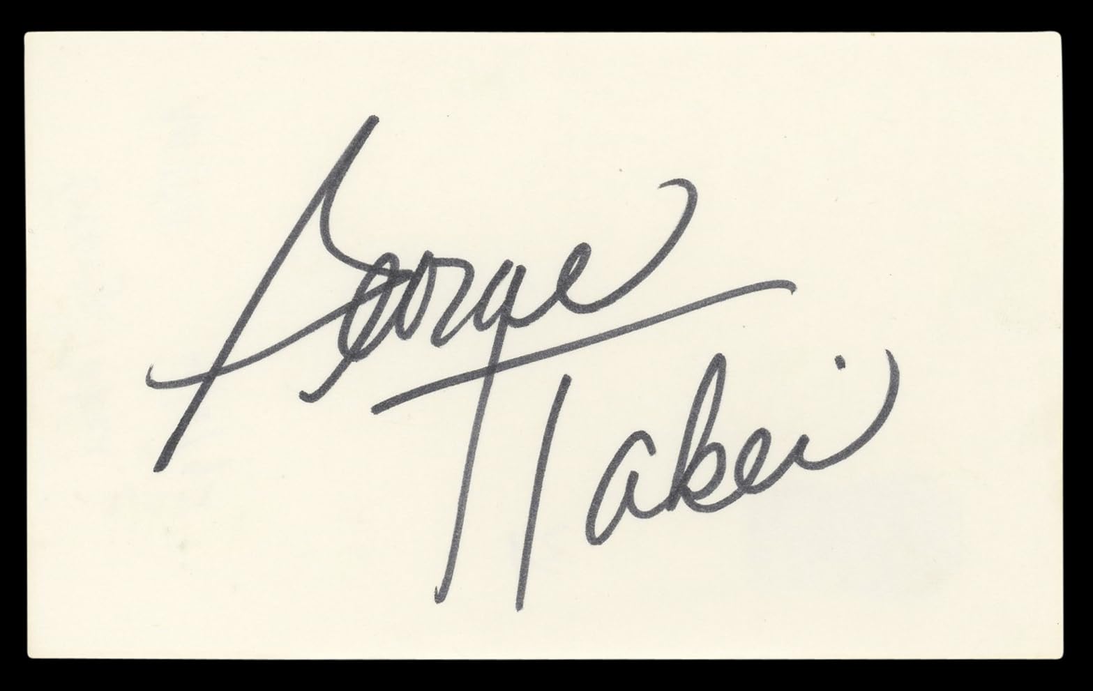 George Takei Star Trek: The Original Series Signed 3x5 Index Card BAS #BL96816