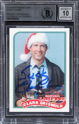 Chevy Chase Christmas Vacation "Suck" Signed Trading Card Auto 10! BAS Slabbed
