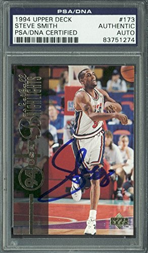 Heat Steve Smith Authentic Signed Card 1994 Upper Deck #173 PSA/DNA Slabbed