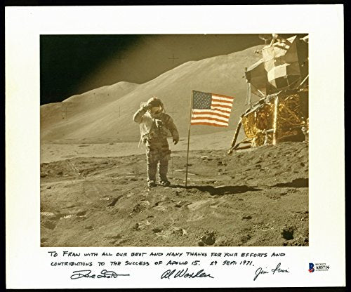 Apollo 15 Crew (3) Scott, Worden & Irwin Signed & Mounted 8x10 Photo BAS #A85716
