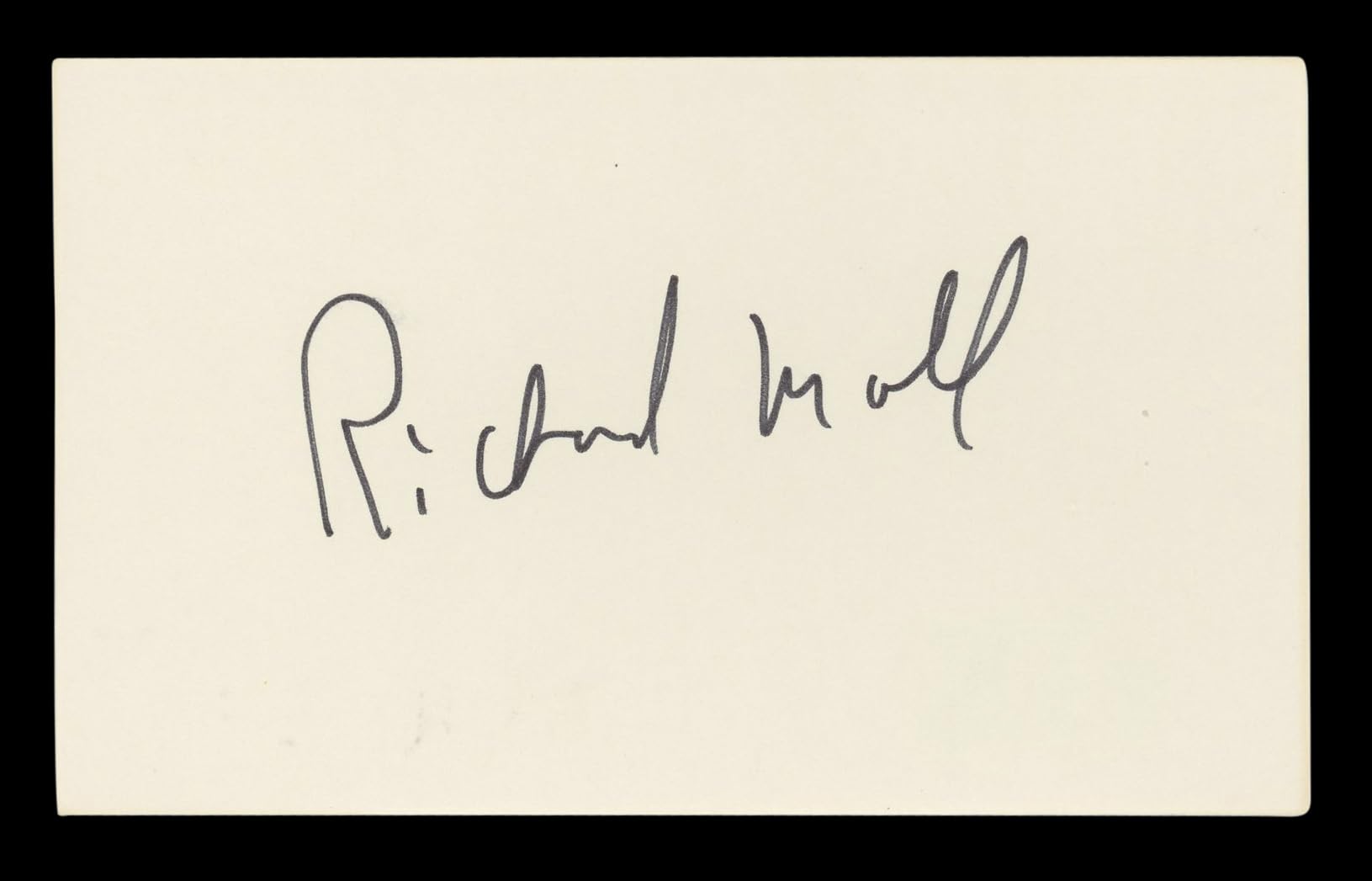 Richard Moll Night Court Authentic Signed 3x5 Index Card BAS #BL96562
