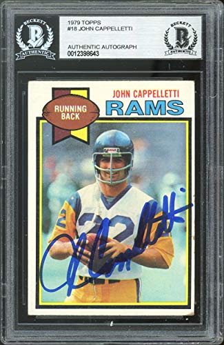 Rams John Cappelletti Authentic Signed 1979 Topps #18 Card BAS Slabbed