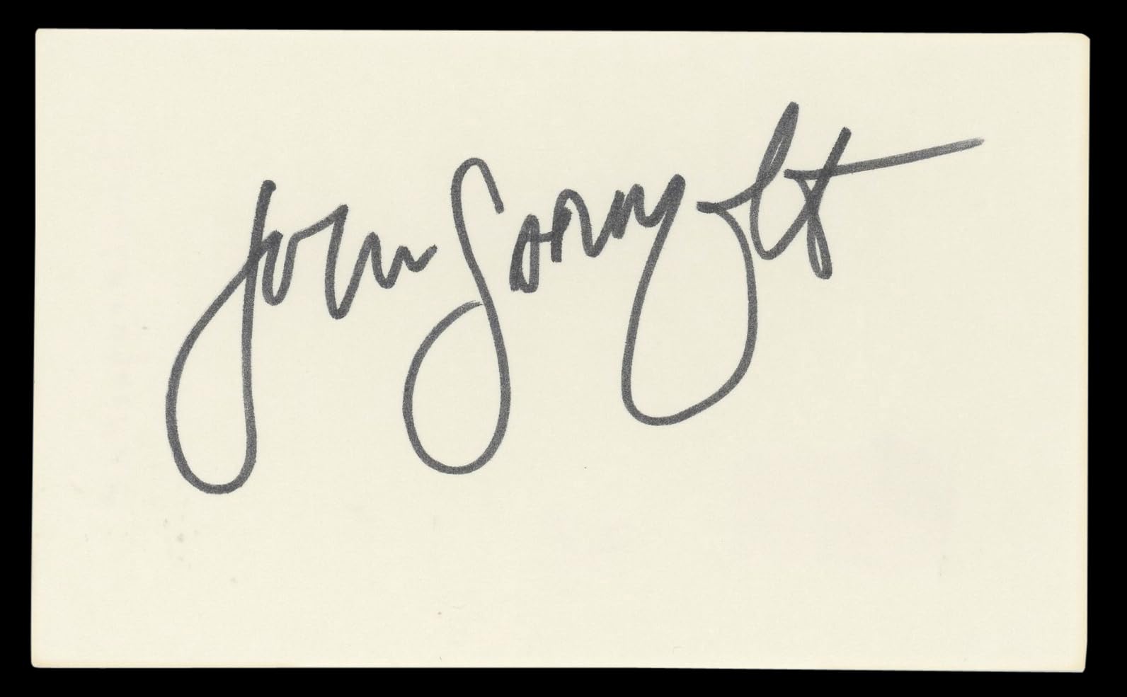 John Larroquette Night Court Authentic Signed 3x5 Index Card BAS #BL96904