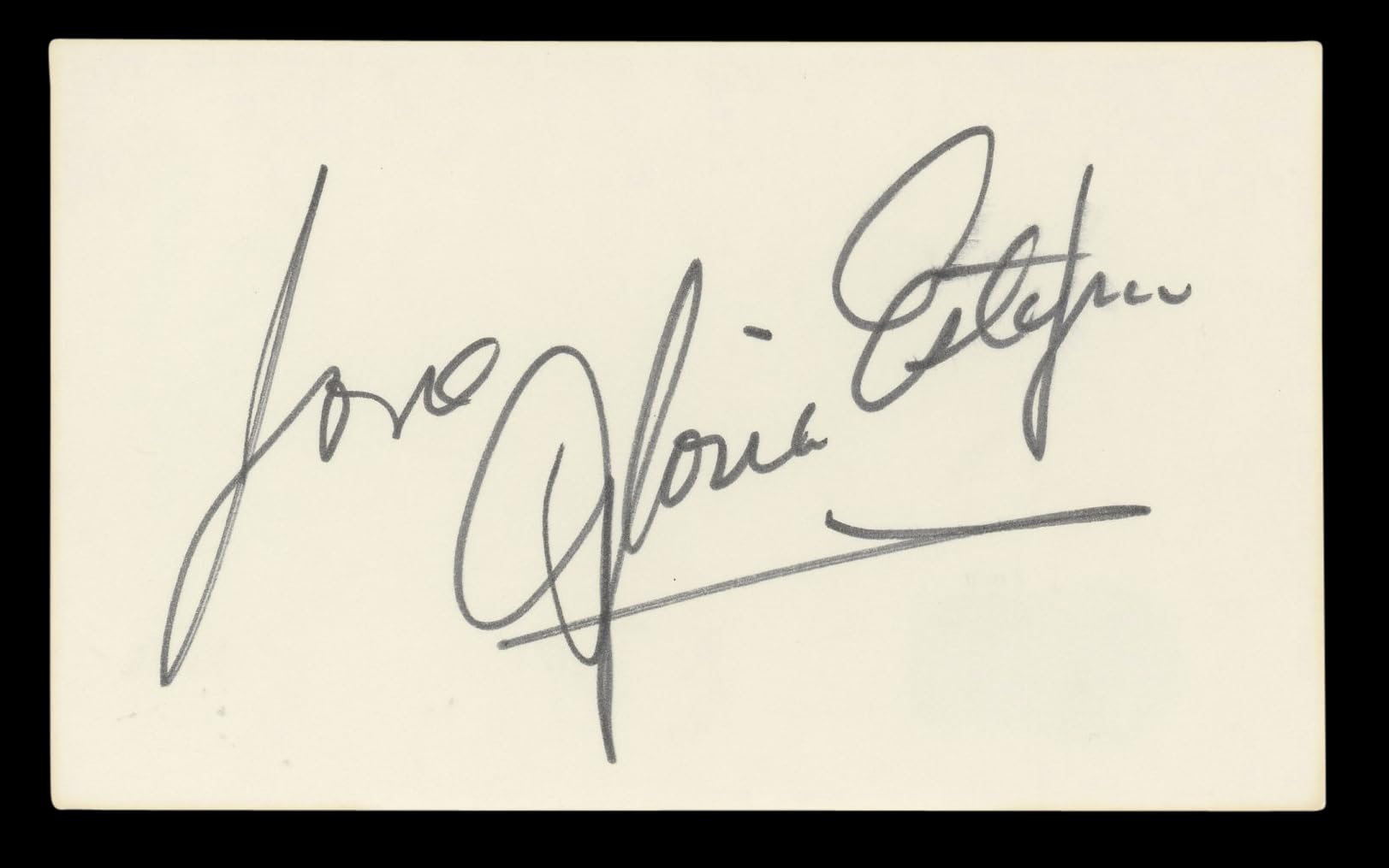 Gloria Estefan "Love" Authentic Signed 3x5 Index Card Autographed BAS #BL96642