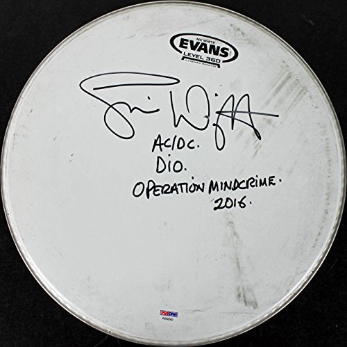 Simon Wright "AC/DC DIO Operation Mindcrime" Signed 13 Inch Drumhead PSA AB40582