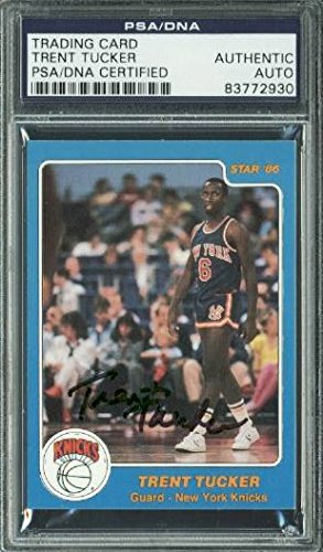 Knicks Trent Tucker Authentic Signed Star '86 Trading Card PSA/DNA Slabbed